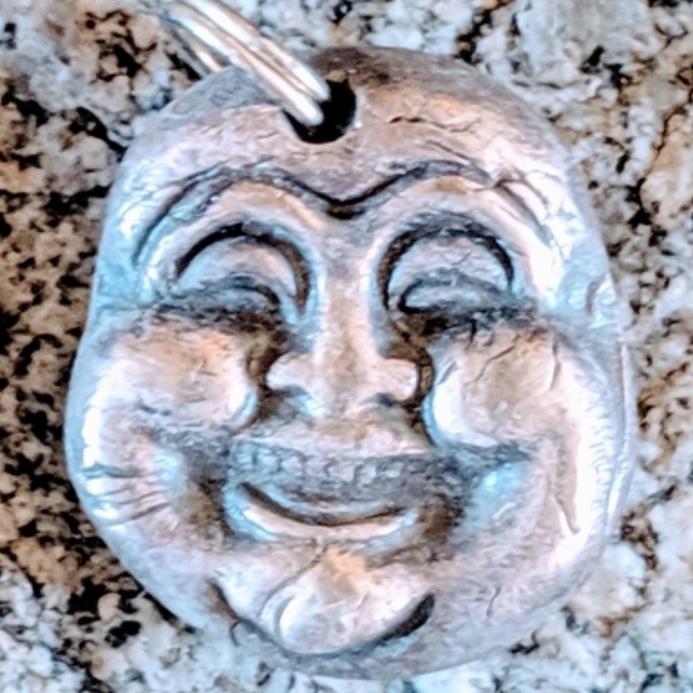 HAPPINESS SPREADS ~ Artisan Crafted Silver Happy Buddha Pendant - Picture 7 of 10